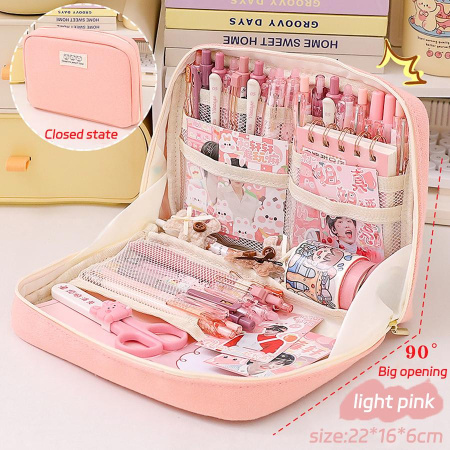 Kawaii Federmäppchen mit großer Kapazität in Pink für Mädchen und Schule von Yiran Furniture