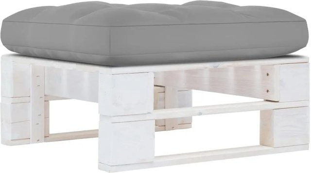 vidaXL Outdoor-Ottomane aus imprägniertem Kiefernholz in Weiß - Bild 1
