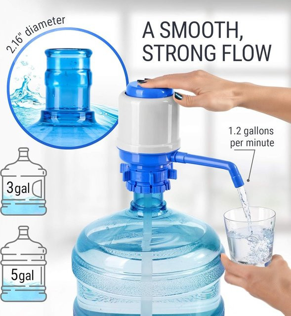 Manuelle Wasserspenderpumpe von FEB.WIND in Blau für Zuhause, Büro und Outdoor - Bild 1