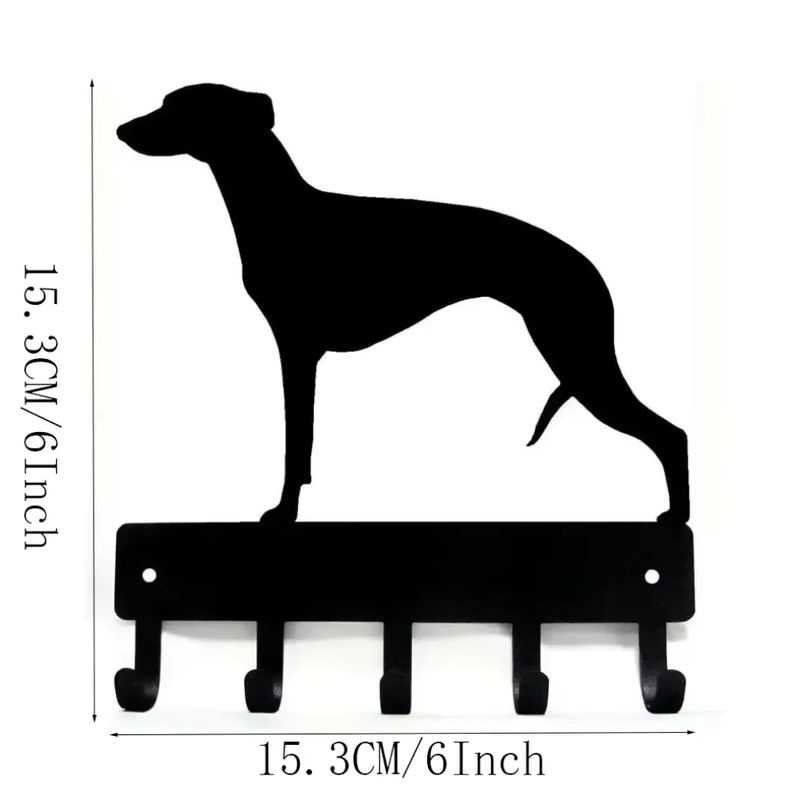 Schlüsselhakenhalter für Whippet-Hunde von CIFBUY aus Metall als Wandkunst, Wandbehang mit Haken, Breite: 15,24 cm, Höhe: 15,24 cm, Tiefe: 8,0 cm - Bild 2