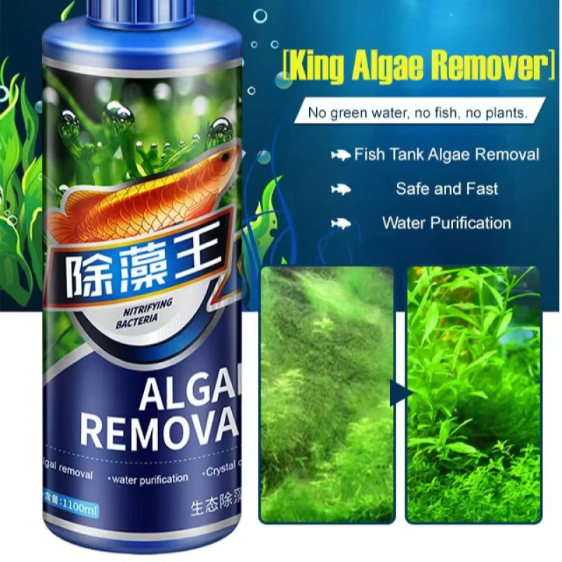 Aquatisches Algenmittel zur Entfernung von Grünalgen und Moos für Fischteiche und Aquarien, 300 ml - Bild 2