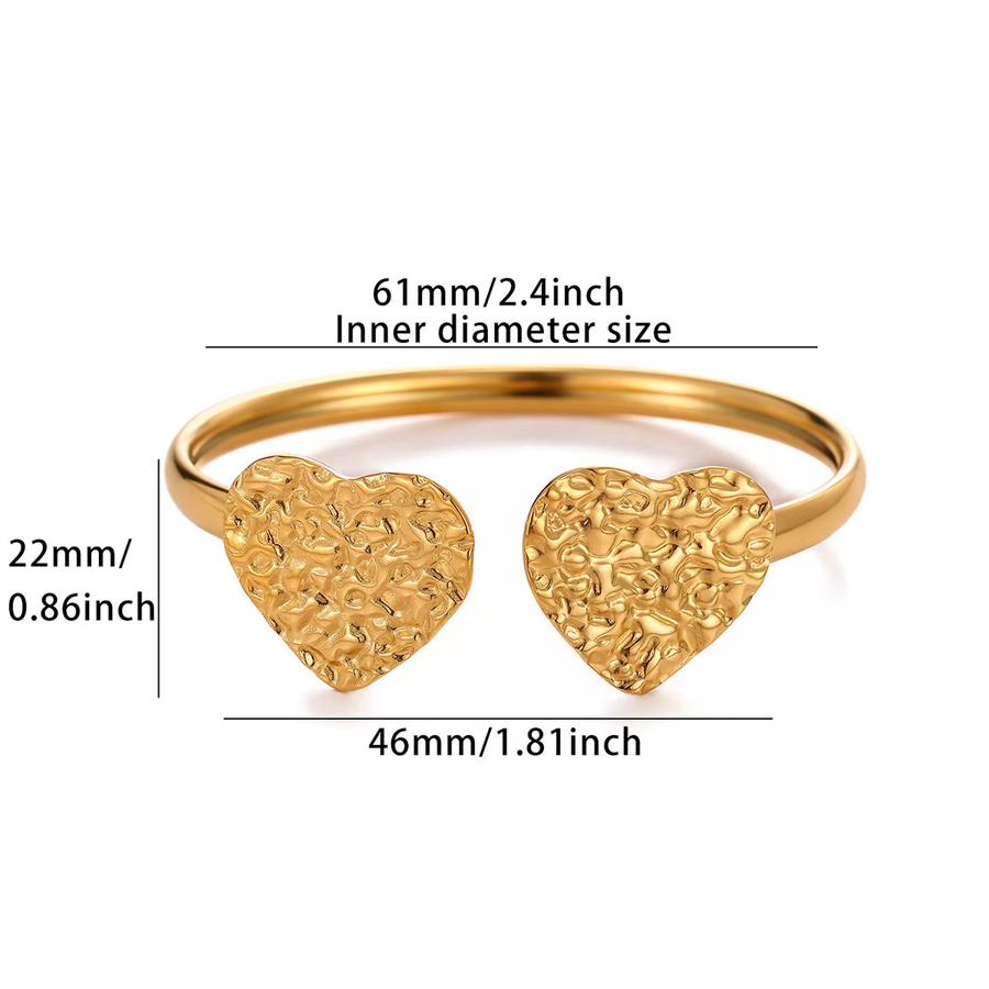 ETCAVCE Armreif Edelstahl, Gold, Münz-Herz, Damen - Bild 2