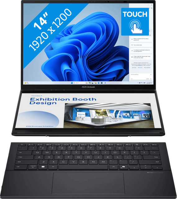 ASUS Zenbook Duo OLED UX8406CA-QL263W Laptop in Schwarz mit 14 Zoll Display, Intel Core Ultra 9, 16GB RAM und 1TB SSD - Bild 1