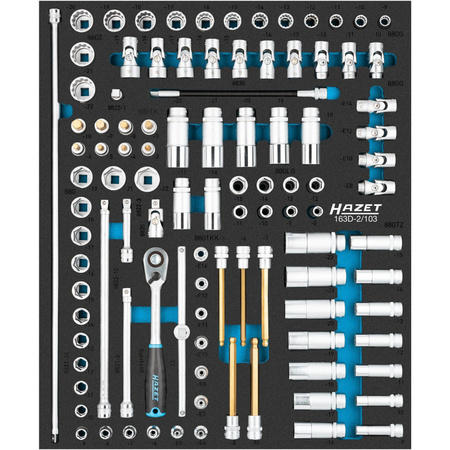 Hazet Steckschlüsselsatz 163D-2/103, 1/2 Zoll, Silber