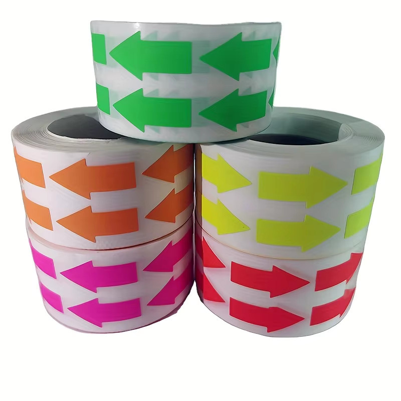 1000 Stück selbstklebende pfeilförmige Etiketten in fluoreszierendem Gelb und Orange für Scrapbooking, DIY-Bastelarbeiten und Inventarorganisation, B: 1,52 cm, L: 3,05 cm - Bild 3