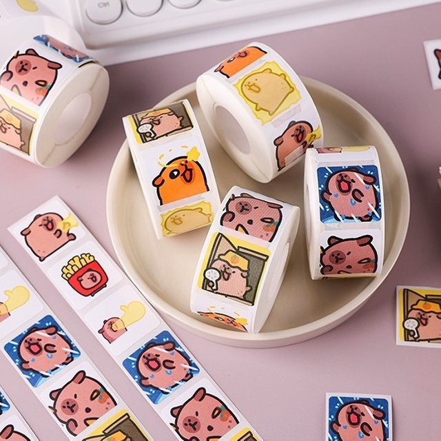 500 Stück Capybara Dichtungsaufkleber in Multicolour von BulingBulingStickers Store - Bild 1