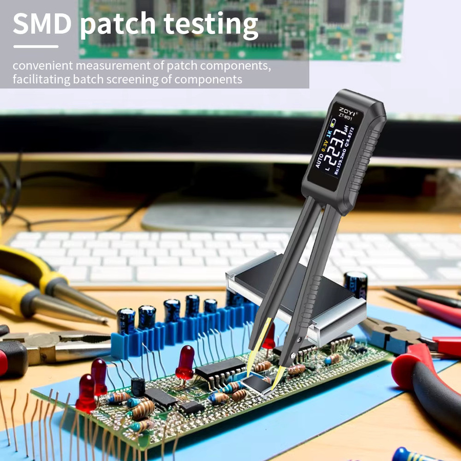 ZOYI ZT-MD1 Digitale Smart Pinzette als LCR SMD ESR Tester für Widerstand, Kapazität, Induktivität, Kontinuität und Diode in Schwarz - Bild 2