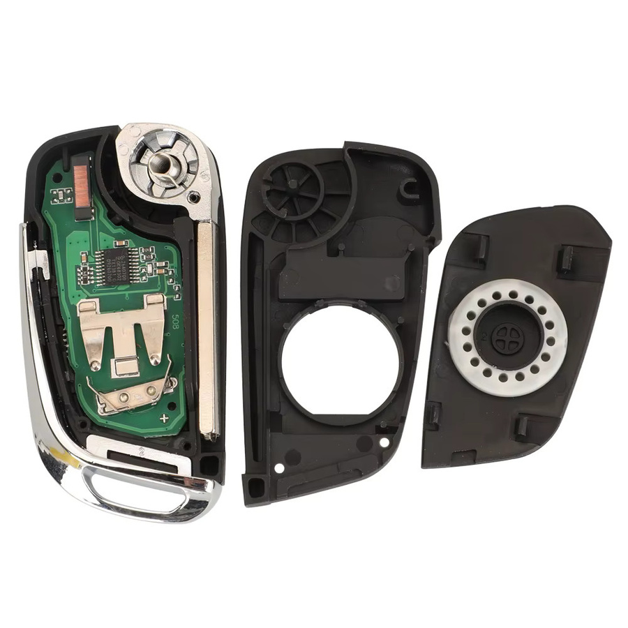 Jingyuqin Auto-Fernbedienungsschlüssel 434 MHz für Citroen C4L New Elysee und Peugeot 508 3008 2008 301, Keyless ID46 VA2/HU83 mit Klinge, Schwarz - Bild 5
