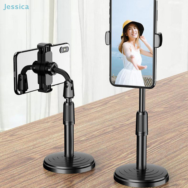 Drehbarer Telefonhalter mit flexiblem Schwanenhals für Schreibtisch, Schwarz - Bild 1