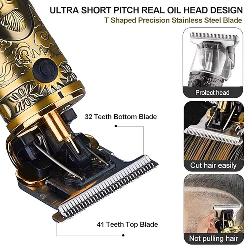 XMSJ Vintage T9 Haarschneidemaschine, Barttrimmer, Gold, Herren - Bild 2