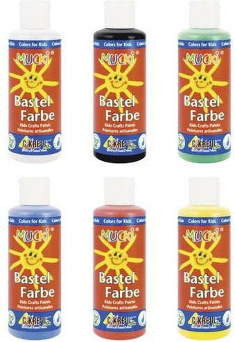 MUCKI Bastelfarben Bunt / Mehrfarbig 6er Set - Bild 1