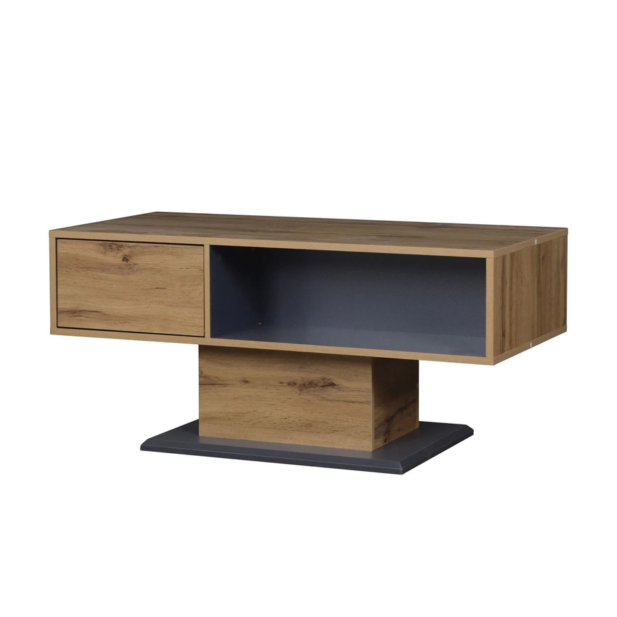 okwish Couchtisch mit doppelseitigem Stauraum und großem Ablagefach in Holzmaserung, B/T: 100 x 50 cm - Bild 2