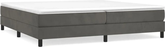 vidaXL Boxspringbett aus Samt in Dunkelgrau, B/T: 200 x 200 cm - Bild 1