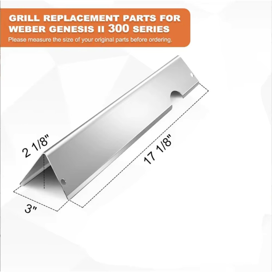 Weber Flavourizer Bars für Gasgrills Genesis II E310 320 SE-330 CSS-315 und LX 340, Silber, 17,1 Zoll - Bild 3