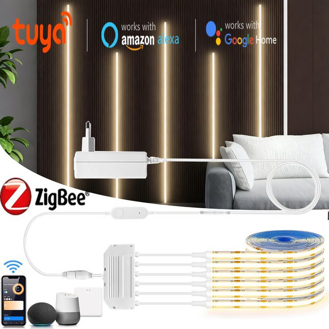 Rybakov COB LED Streifen Smart WiFi Zigbee Schrankbeleuchtung dimmbar Warmweiß - Bild 1
