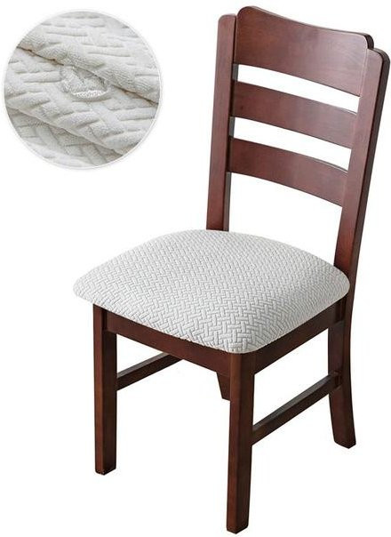 Wasserdichter Esszimmerstuhl Sitzbezug von YZFZP in Jacquard-Optik, Farbe Weiß - Bild 1