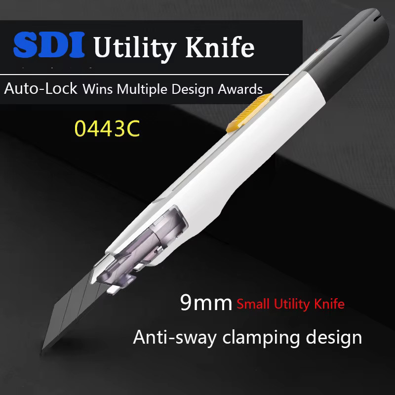 SDI Professionelles einziehbares Craft Utility Messer in Weiß mit 30 Grad Klinge und AutoLock-Funktion - Bild 2