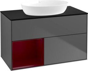 V&B Waschtischunterschrank Finion 100 in Anthrazit lackiert, Breite: 100 cm, Tiefe: 50,1 cm, Höhe: 50,1 cm - Bild 1