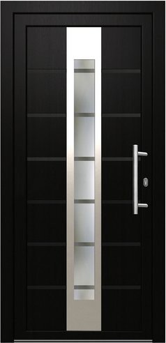 KNOCK Kunststoff-Haustür Robusto in Anthrazit mit Glaseinsatz, modern, Rechtsausführung - Bild 1