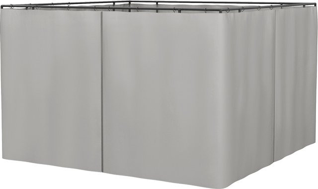 Outsunny 4 Seitenteile für 3x3 m Pavillon aus Polyester mit Haken, hellgrau, B: 302 cm, H: 205 cm - Bild 1