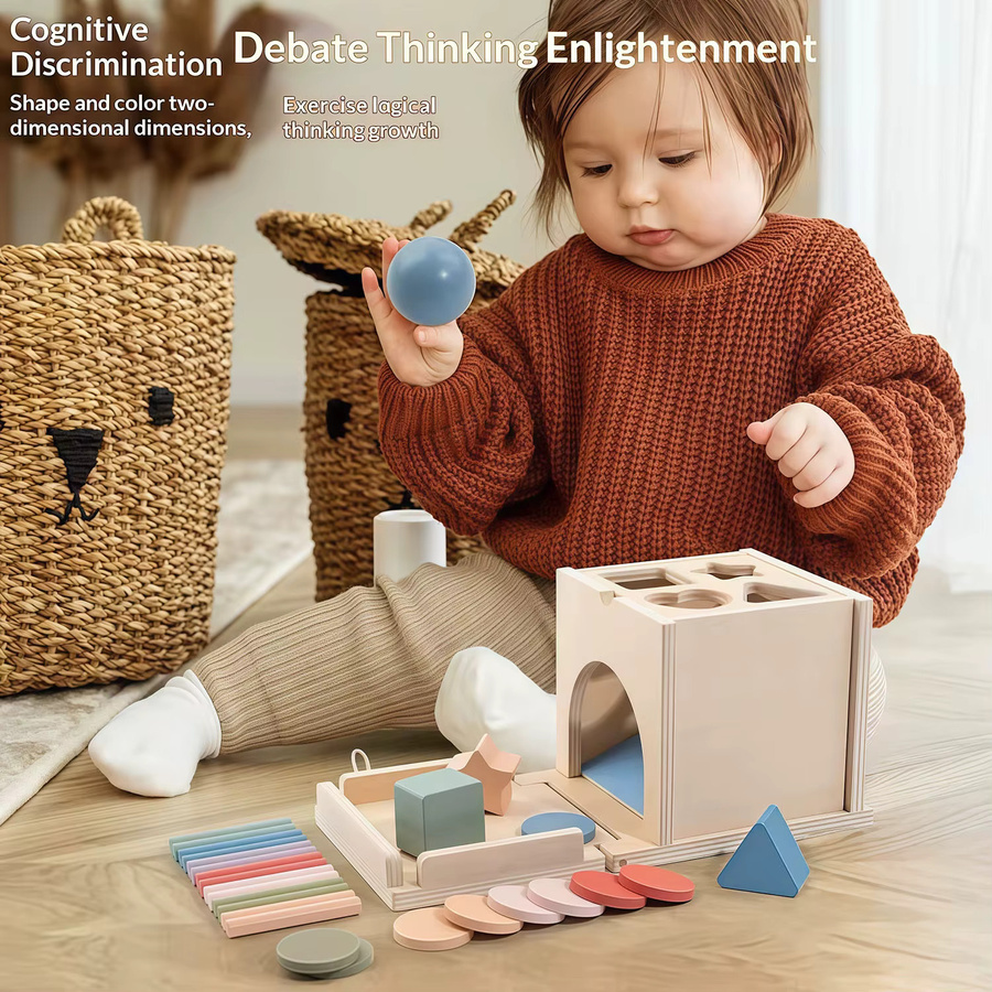 BizyKoady Hölzerne Montessori Farbsortierbox, Lernspielzeug, Mehrfarbig - Bild 2