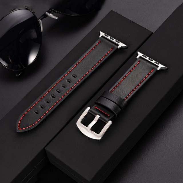 TINUORA Uhrenarmband Echtleder, Schwarz, Unisex - Bild 1