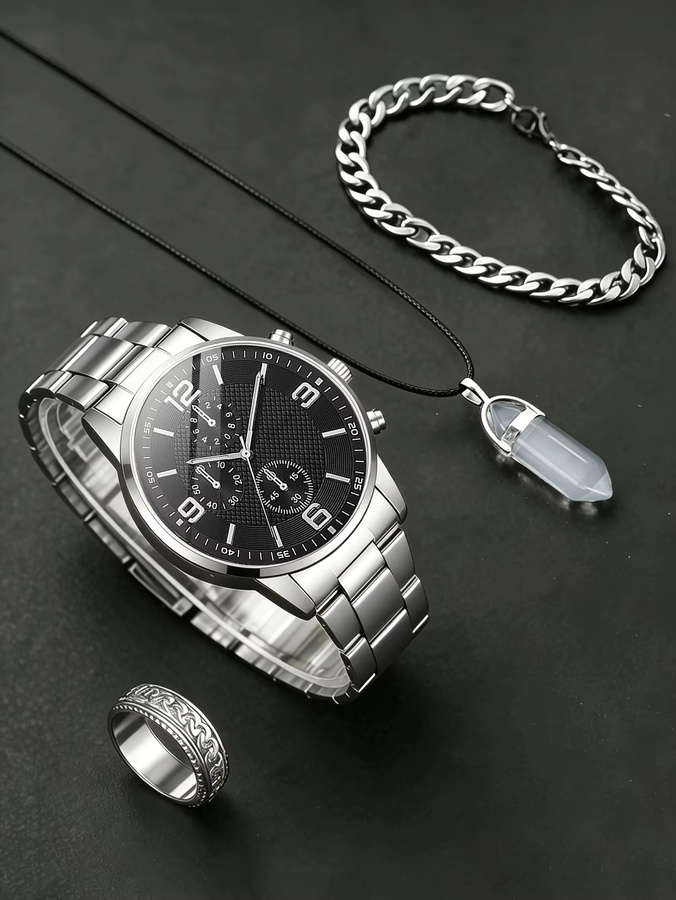 CMK Armbanduhr Quarz, Edelstahl, Schwarz, Herren - Bild 2