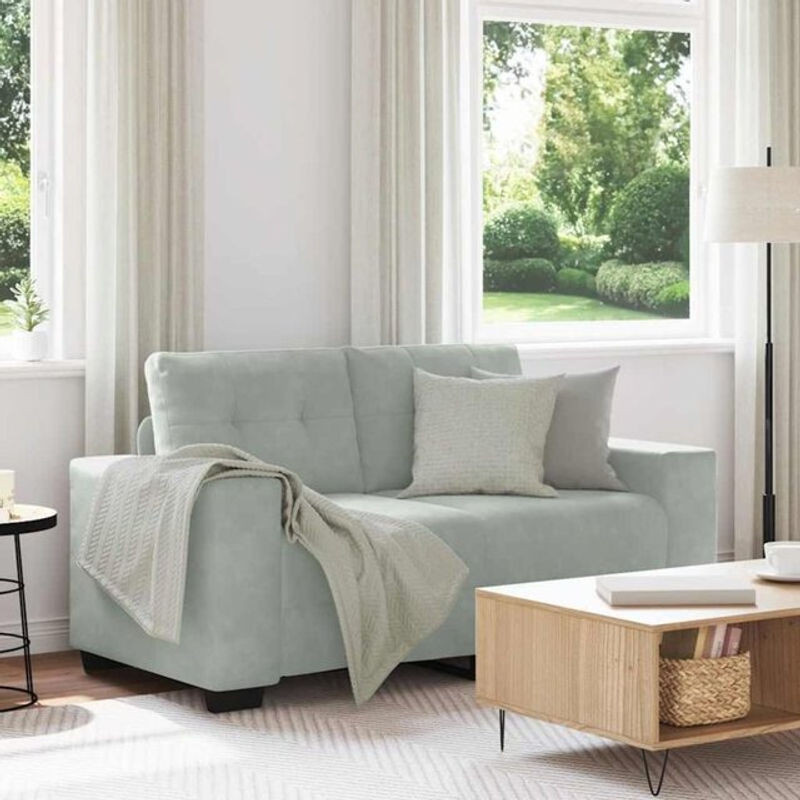 Modernes 2-Sitzer-Sofa aus Samt in Grau von vidaxl - Bild 1