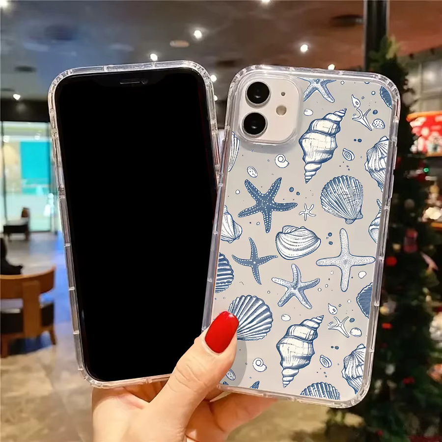 Transparente Silikonhülle im Ozean-Stil für Apple iPhone 11 12 13 14 15 16 17 Pro Max XS X XR 15 Plus - Bild 4