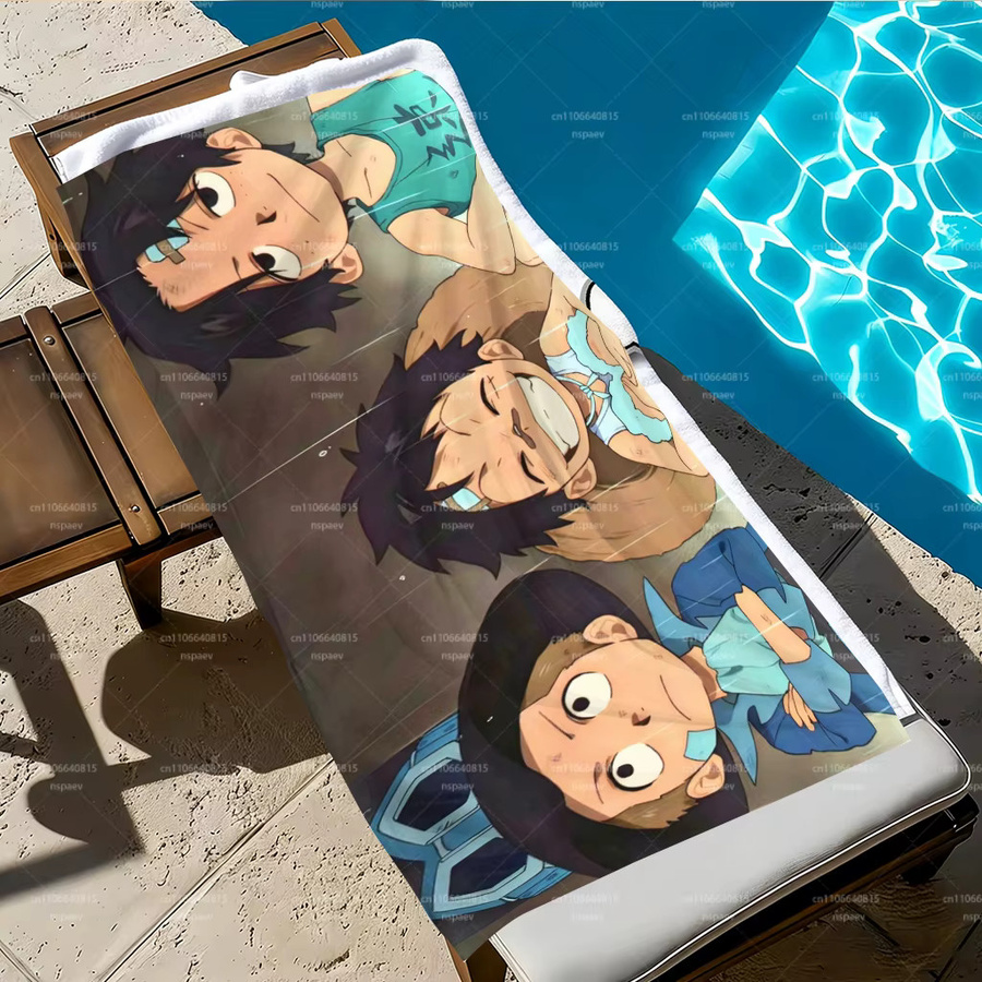 Bandai One Piece ASL Brothers Strandtuch mit Luffy Ace Sabo Print, schnell trocknendes Polyester-Handtuch, Multicolor - Bild 2