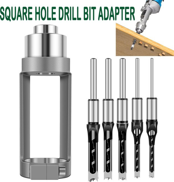 Toorise Vierkantlochbohrer aus Aluminiumguss in Silber für präzise Holzbearbeitung mit elektrischer Handbohrmaschine - Bild 1