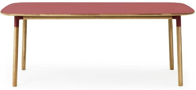 Normann Copenhagen Form Tisch aus Eiche und Linoleum in Rot und Braun im nordischen Stil - Bild 1