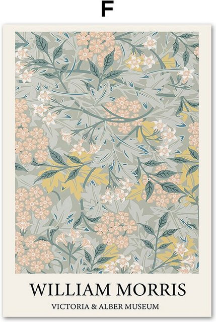 TPFLiving Leinwand Poster Kunstdruck Flower Market Barcelona Retro Motiv in Orange, Blau, Grün, Rot und Rosa, B/H: 50 x 70 cm, ohne Rahmen - Bild 1