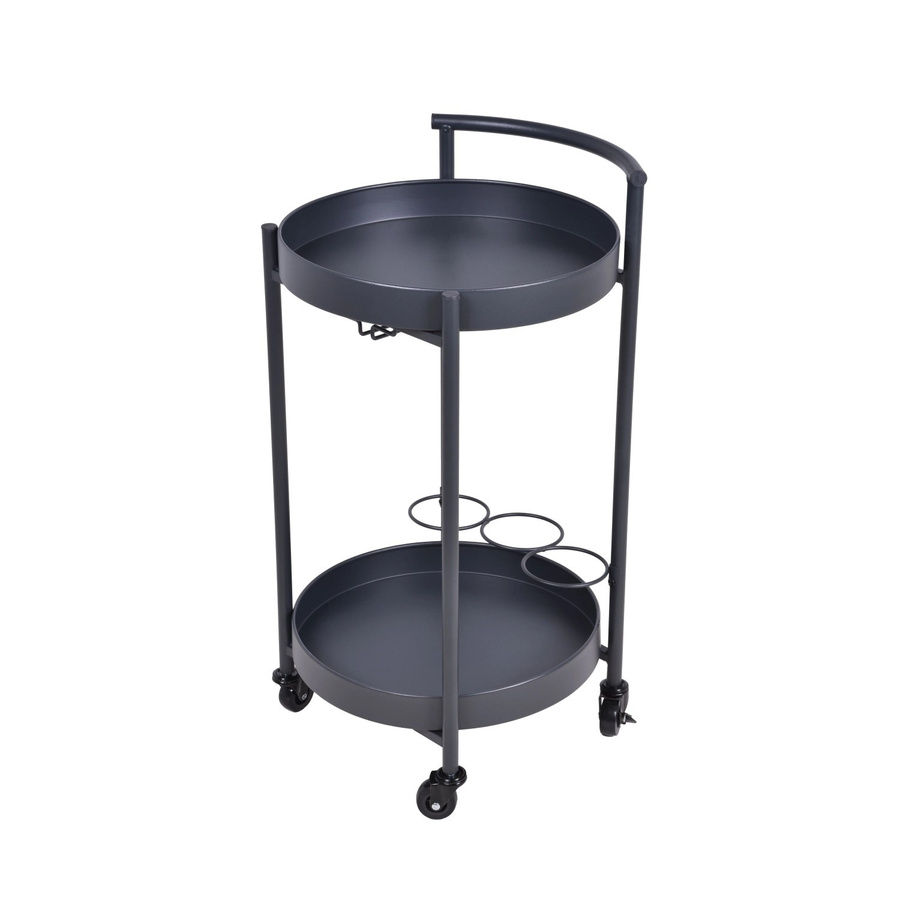 DELUKE Servierwagen HECTOR Etagenwagen aus Eisen in Anthrazit mit Rollen, B/T/H: 75 x 40 x 40 cm - Bild 2