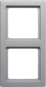 Berker Rahmen 2-fach Aluminium/Lack Silber flush - Bild 1