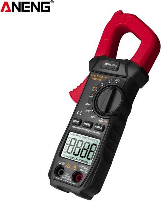 ANENG ST209 Digitales Multimeter und Zangenmessgerät in Schwarz mit 6000 Zählungen, Echteffektivwert und DC/AC-Stromzangentester - Bild 1