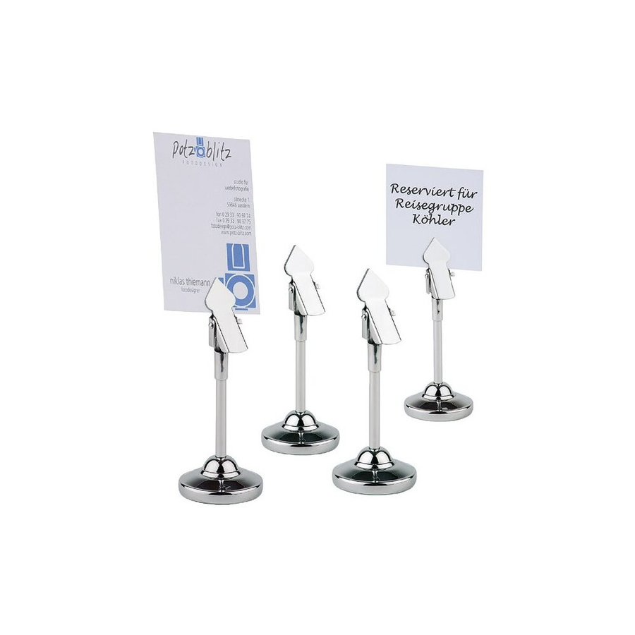 APS Tischkartenhalter 4er Set weiß Ø 4 cm, H: 10,5 cm - Bild 1