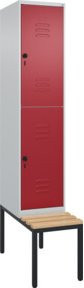 C+P Doppelstock-Spind Classic PLUS Sitzbank mit 1 Abteil und Buche-Hartholz Sitzfläche, B/T/H: 212,0 x 40,0 x 81,5 cm - Bild 1
