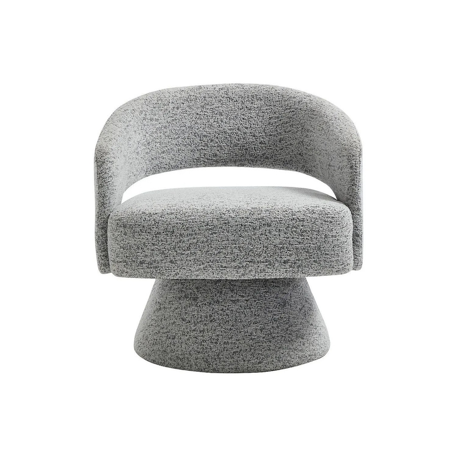 Vente-unique Sessel Fedote mit gerader Rückenlehne und Armlehnen in Grau aus Chenille-Stoff - Bild 2
