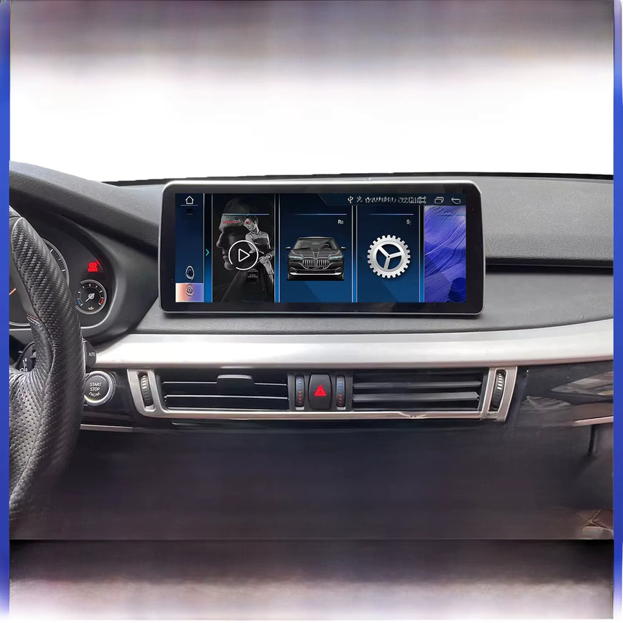 FAZY Android 14 Wireless CarPlay Multimedia-Player mit GPS, WiFi und 4G für BMW X5 F15, X6 F16 und F85 (2013-2018), Schwarz - Bild 1