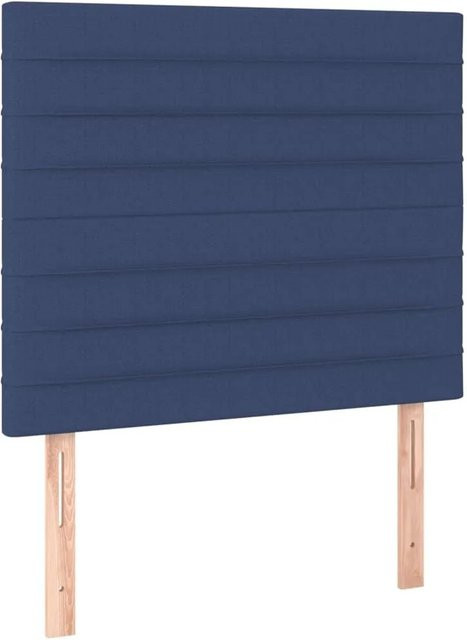 vidaXL LED Kopfteil Blau mit USB-Ladeport und integrierter Beleuchtung, Stoff, B: 90 cm, T: 5 cm, H: 118-128 cm - Bild 1