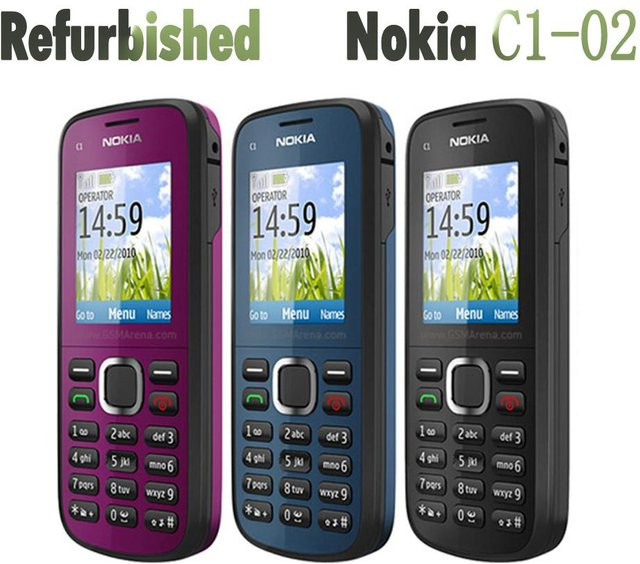 Generalüberholtes Nokia C1-02 Mobiltelefon in Schwarz mit 1 SIM-Karte und Ladegerät - Bild 1
