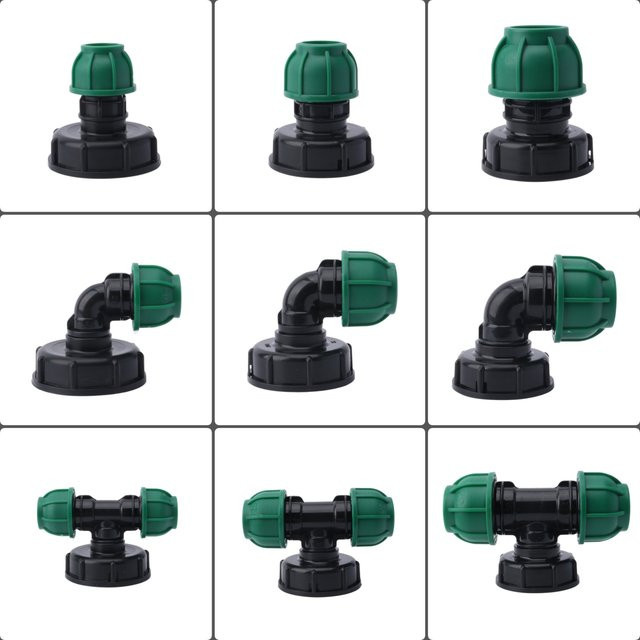 UP-CLOUD IBC Tank Adapter S60 für PE-Rohre 32 mm, Schnellkupplung für Gartenbewässerung, Schwarz - Bild 1