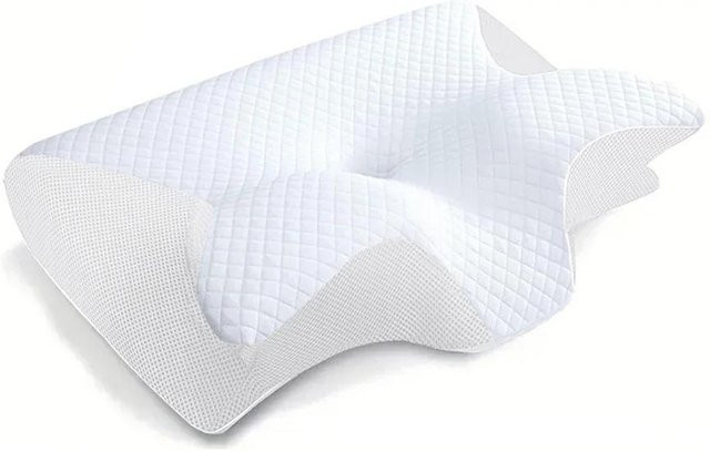 Butterfly Sleep Orthopädisches Memory-Schaum Nackenkissen in Weiß - Bild 1