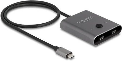 Delock USB-C Umschalter 2 zu 1 USB 3.2 Gen 2 Grau 8K 10 Gbps mit Power Delivery - Bild 2