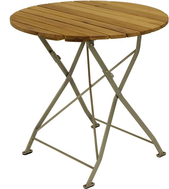 DEGAMO Klapptisch BAD TÖLZ rund aus Robinie und verzinktem Flachstahl, Farbe: Braun, Durchmesser: 77 cm, Höhe: 72 cm - Bild 1