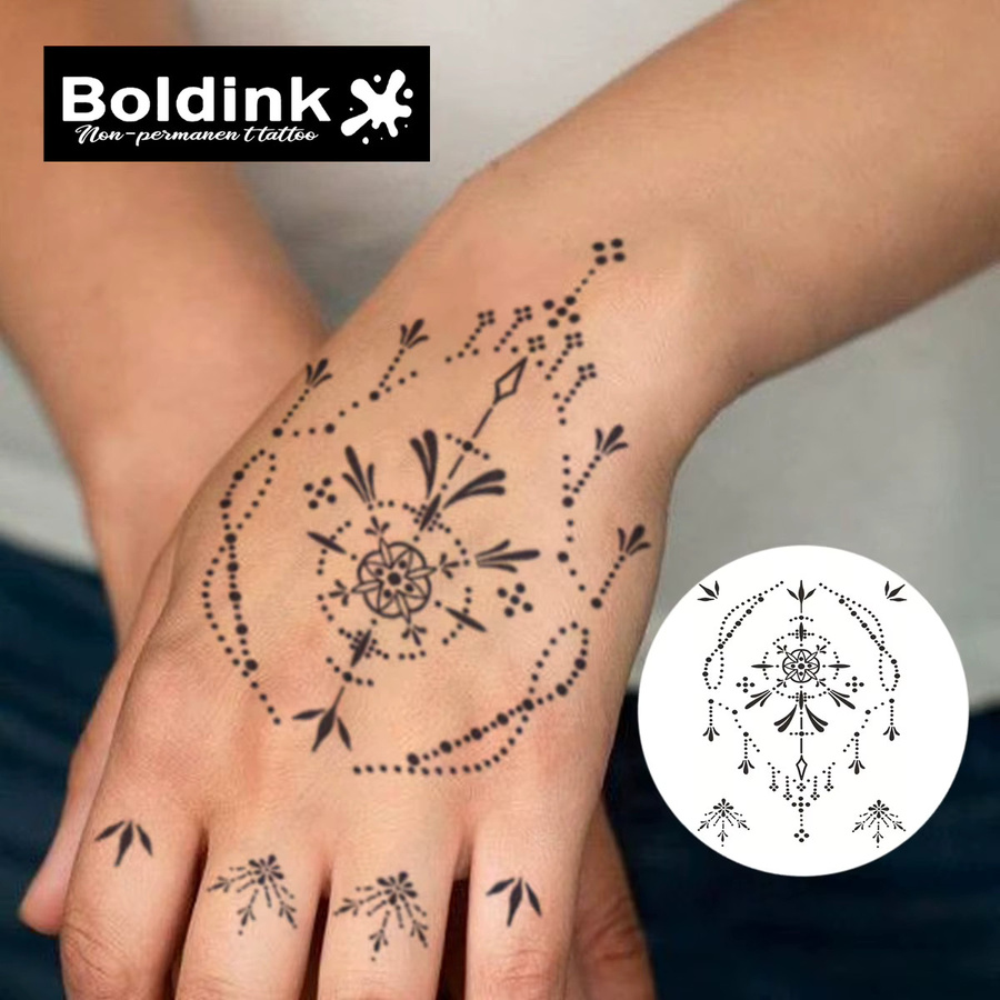 Boldink Temporäres Mandala-Tattoo, wasserfest, semi-permanent - Bild 2