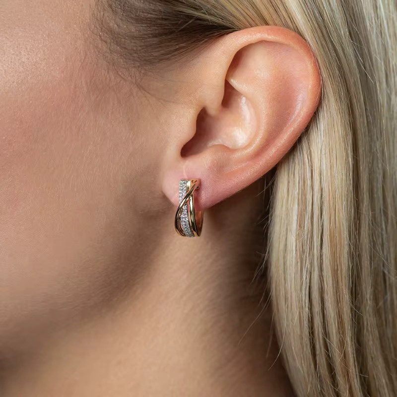 YoYo Creolen, Gold, Zirkonia, Damen - Bild 2