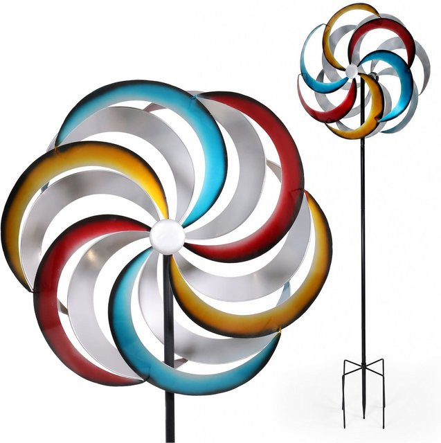 Lemodo Windrad Garten Rainbow aus Metall, mehrfarbig, Höhe: 213 cm, inklusive Erdspieß - Bild 1