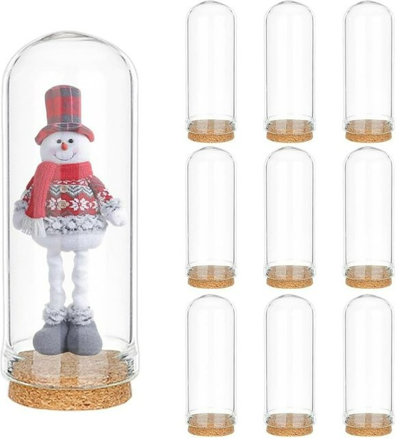 10 Stück Glas-Display-Kuppeln in Transparent, runde Cloche-Glasflaschen für Gastgeschenke und Dekoration, Durchmesser: 15 cm, Volumen: 20 ml - Bild 1